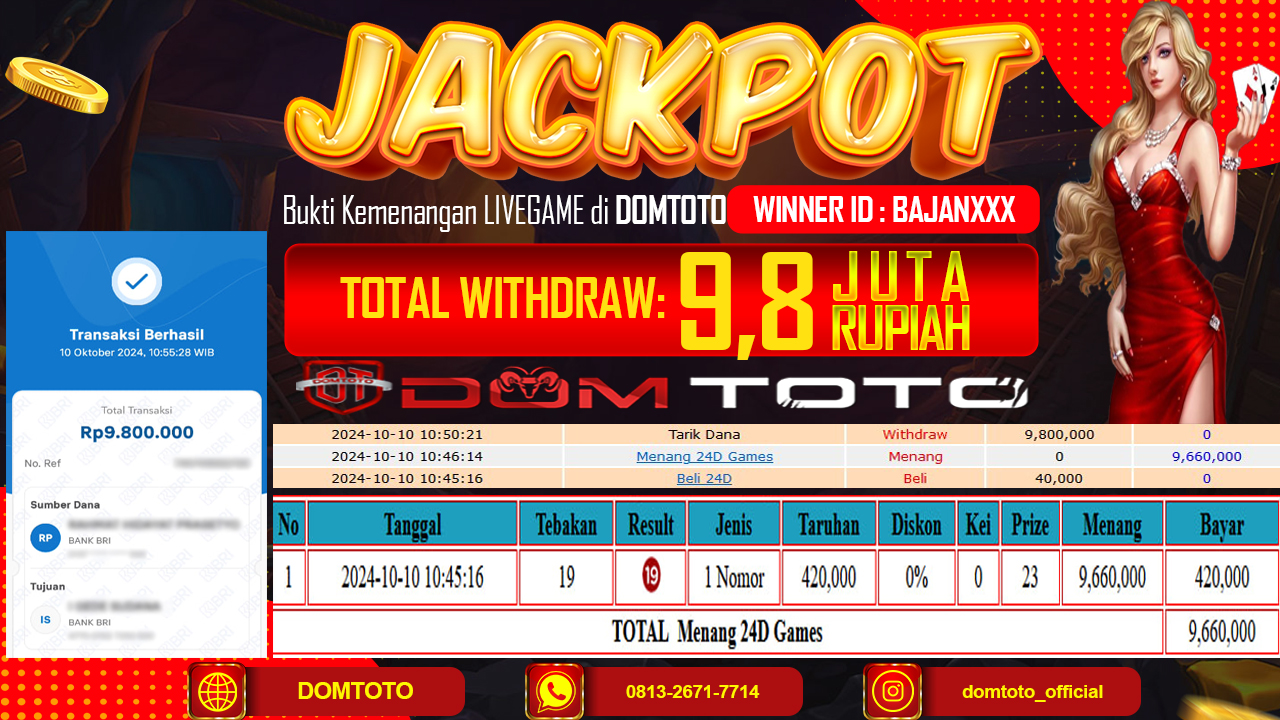 JACKPOT LIVE GAME 24D 10 OKTOBER 2024